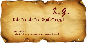 Köntös Györgyi névjegykártya